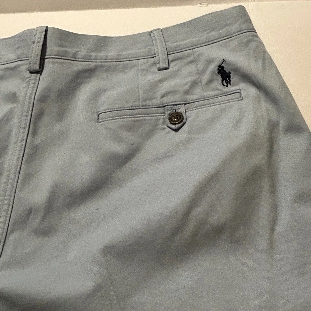 Polo Ralph Lauren Mens Stretch Straight Fit 7 Chino Shorts Light Blue Size 36